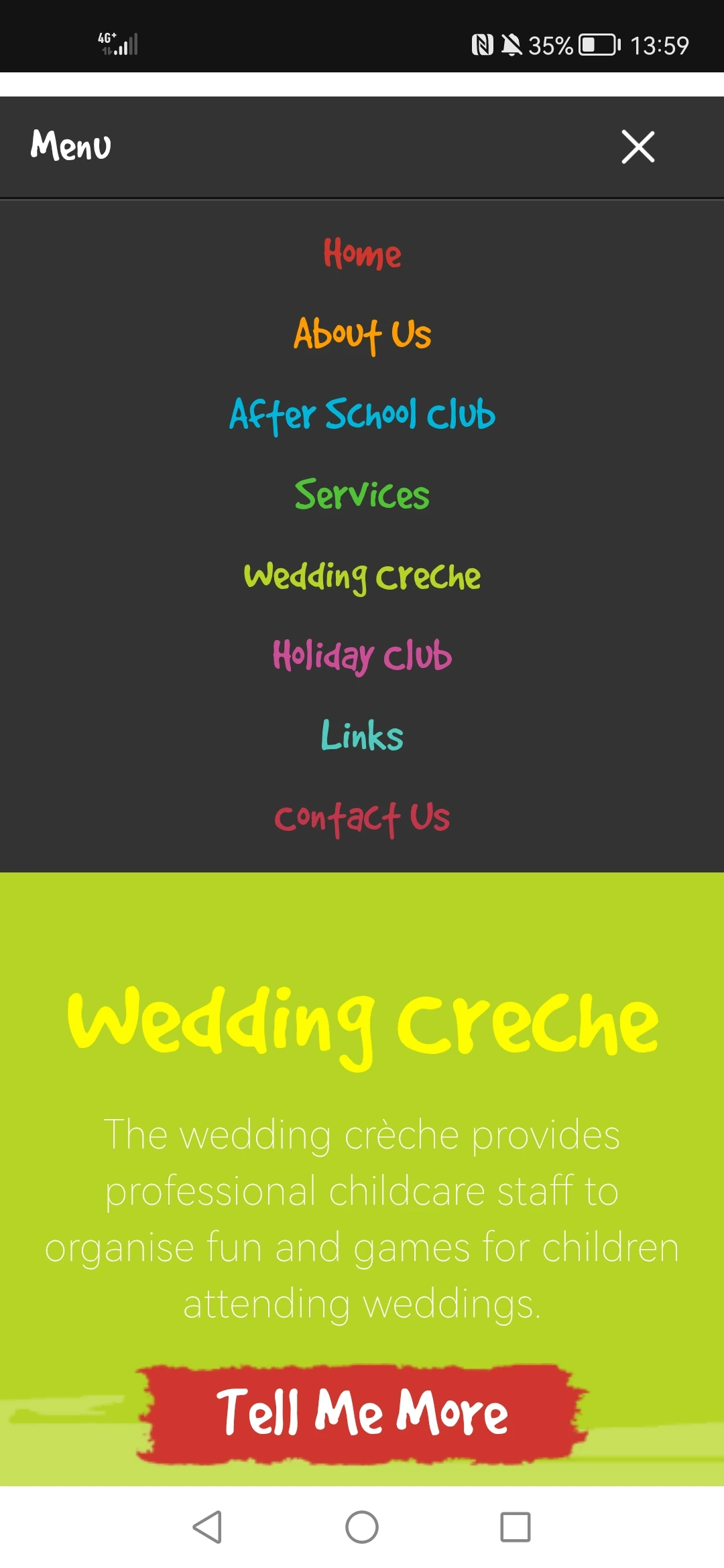 Mobile menu before revamp for clicc
