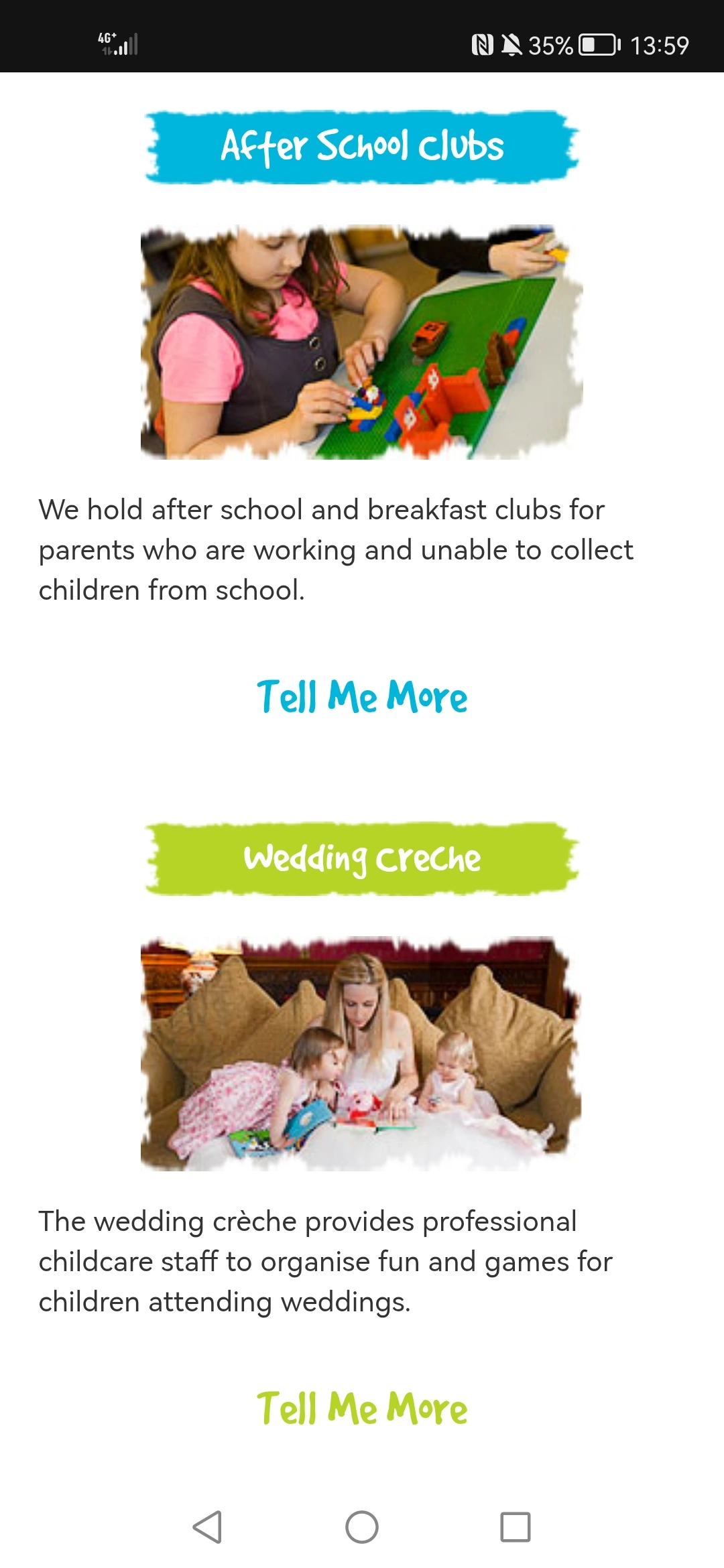 Mobile services in homepage for clicc